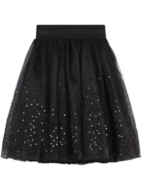 Karl Lagerfeld Kids sequin-embellished organza skirt