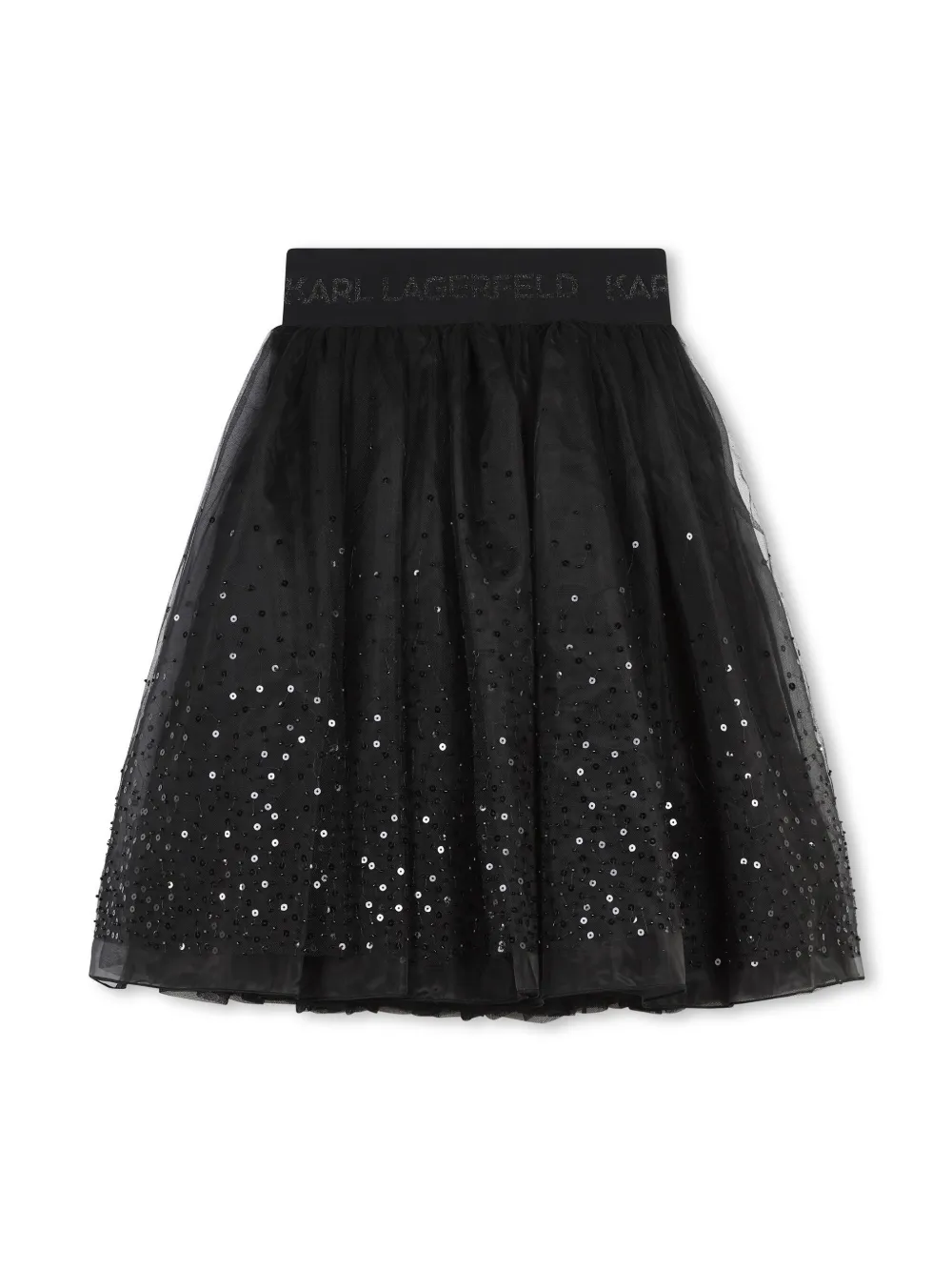 Karl Lagerfeld Kids Organza rok verfraaid met pailletten Zwart