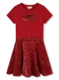 Michael Kors Kids logo-print sequin-embellished dress - Red