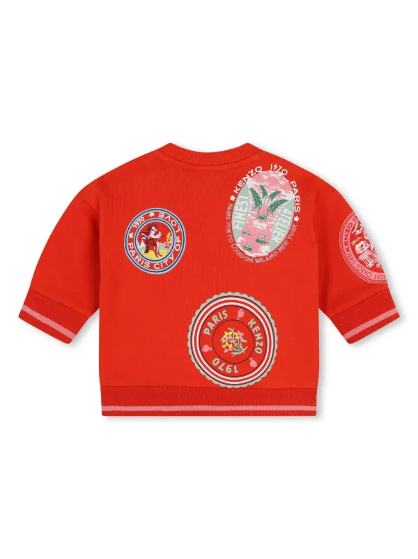 KENZO 赤 クルーネック トレーナー（KENZO (ケンゾー) ロゴプリント 