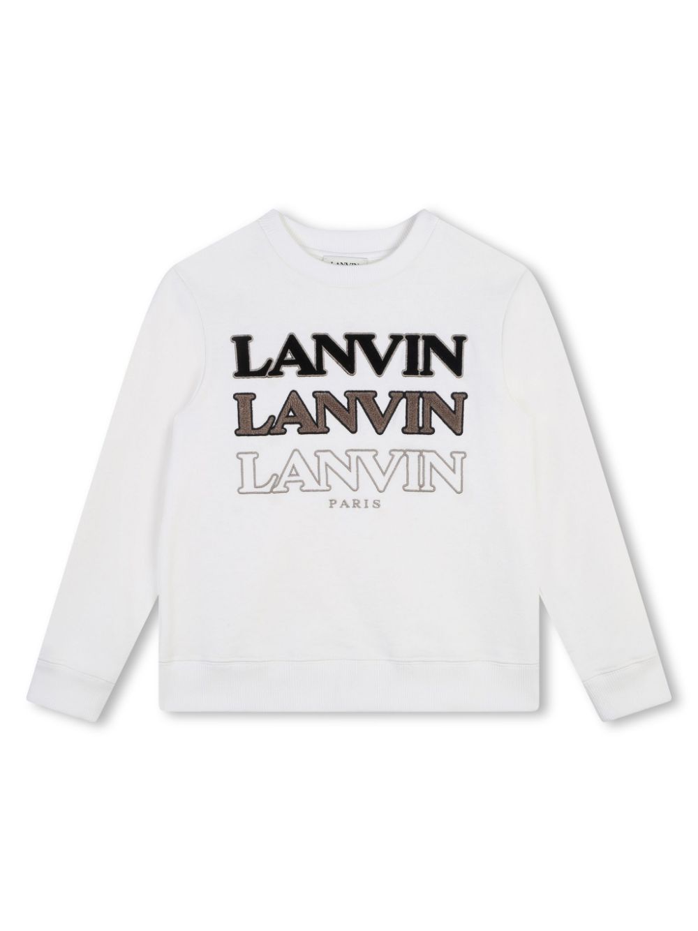 Lanvin Enfant logo-embroidered crew-neck sweatshirt - White