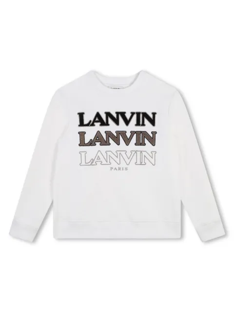 Lanvin Enfant logo-embroidered crew-neck sweatshirt 