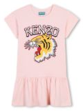 Kenzo Kids Tiger-print cotton dress - Pink