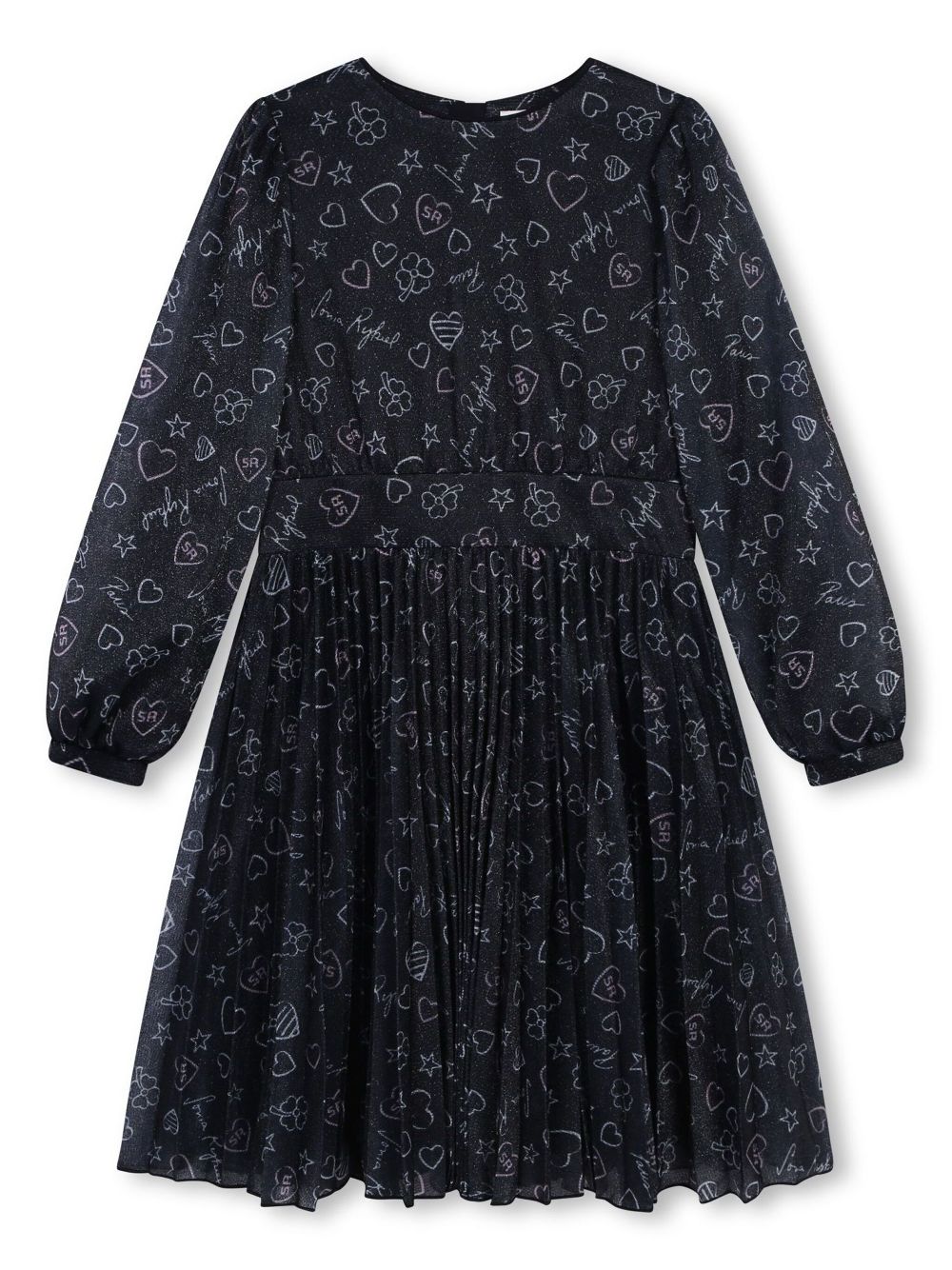 SONIA RYKIEL ENFANT graphic-print glitter-embellished dress - Black