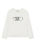 Michael Kors Kids Empire sequinned-logo T-shirt - White