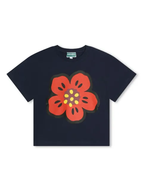 Kenzo Kids Boke Flower-print organic cotton T-shirt