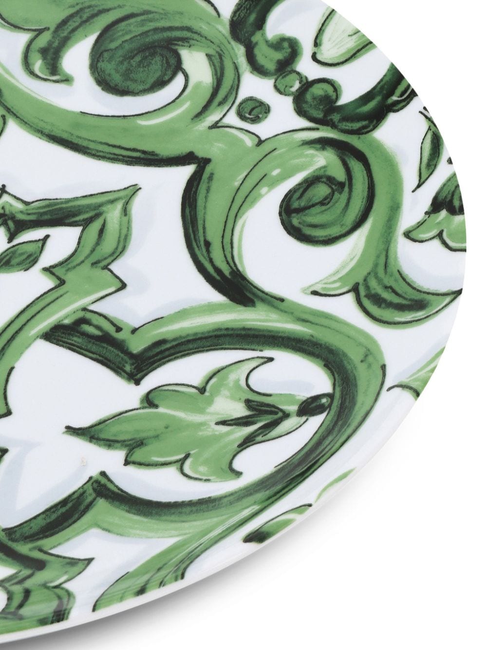 Shop Dolce & Gabbana Casa Porcelain Dinner Plates (set Of Two) In Green