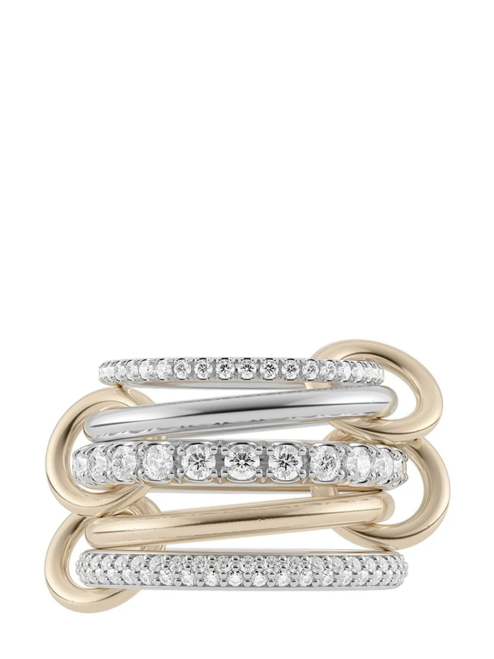 Spinelli Kilcollin Leyla 18k Gold 5-band Diamond Stacked Ring In Gold