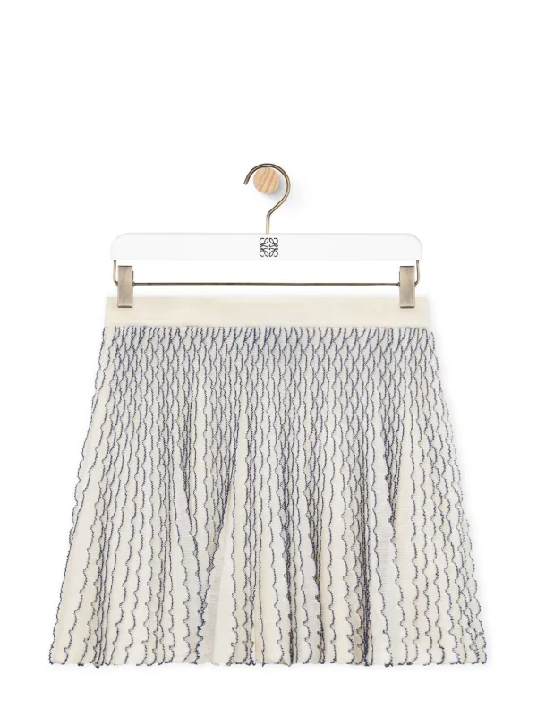 【関税&送料込】Loewe Skirt LOEWE Belted draped leather-trimmed cotton-twill mini skirt