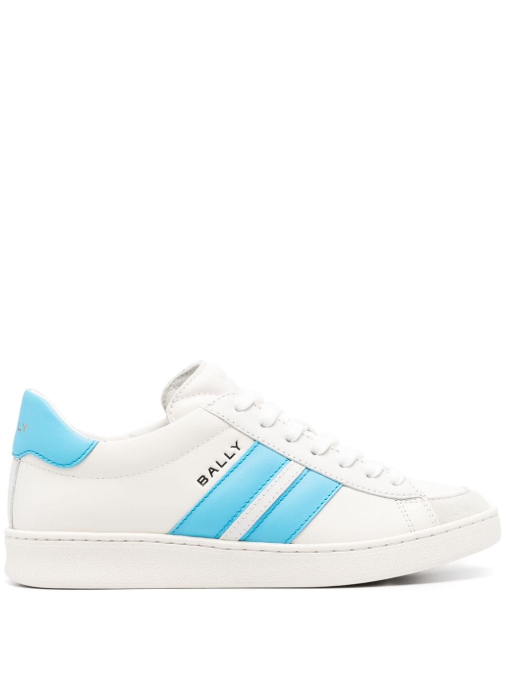 Shop Bally Tyger Leather Sneakers In White