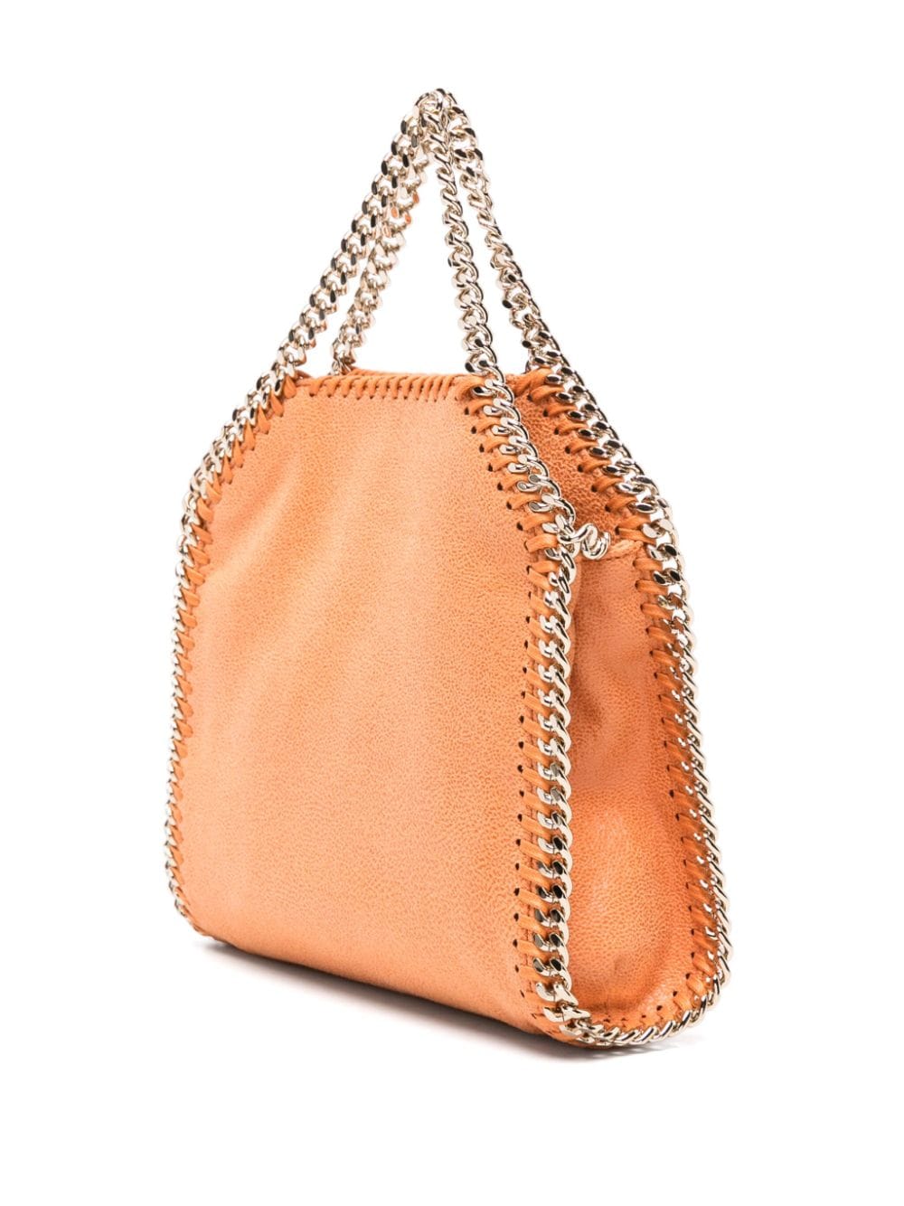 Shop Stella Mccartney Small Falabella Whipstitch-chain Tote Bag In Orange