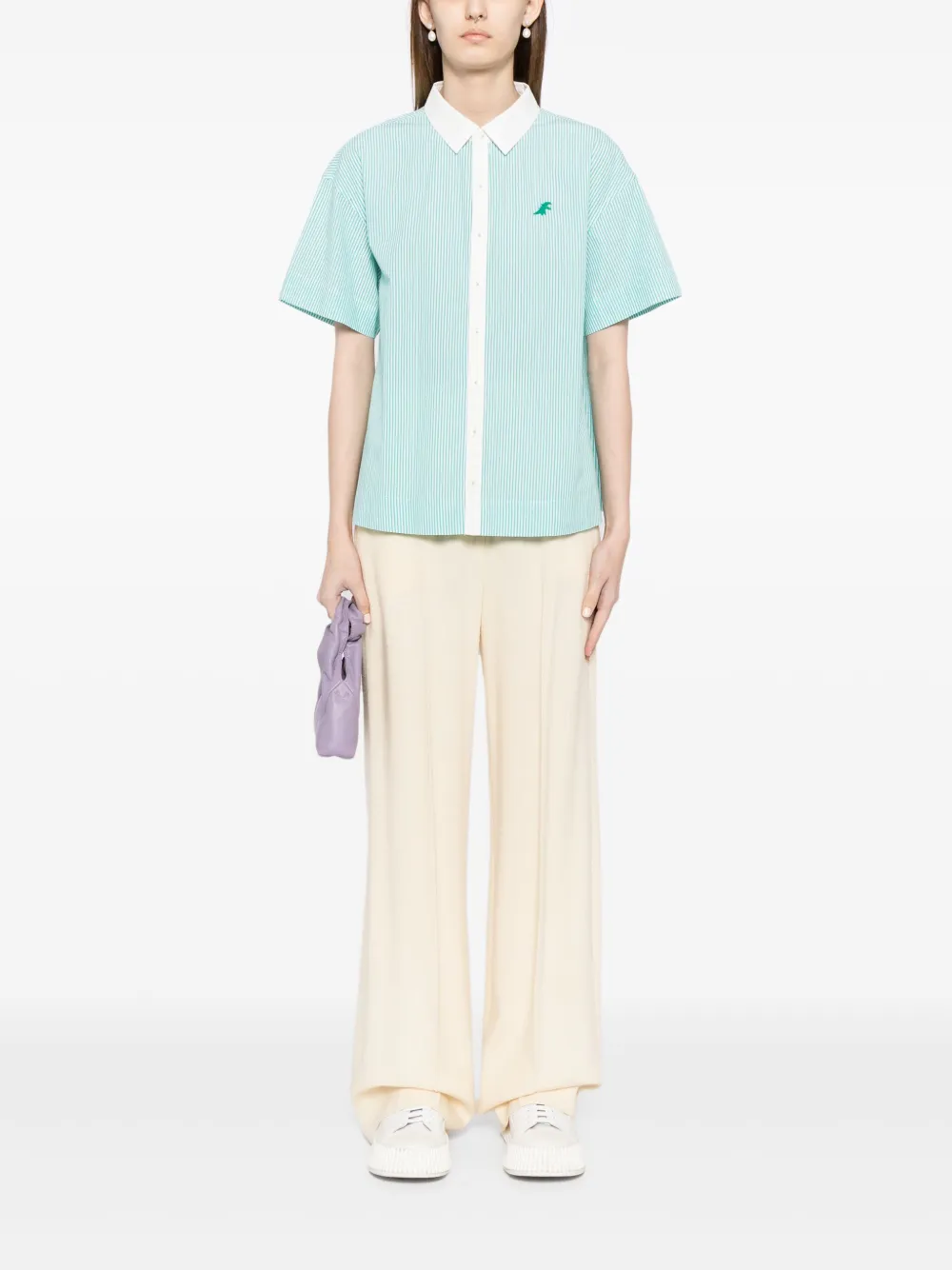 SPORT b. by agnès b. striped cotton shirt - Groen