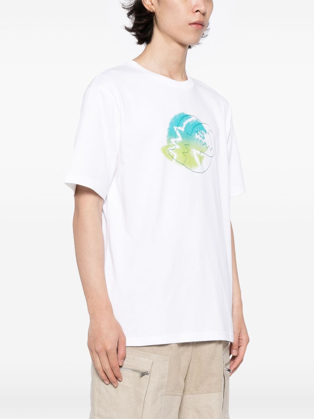 Shop Sport B. By Agnès B. Graphic-print Cotton T-shirt In 白色