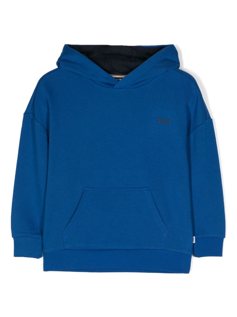 Bosswear Kids' Logo-rubberised Jersey Hoodie In Blue