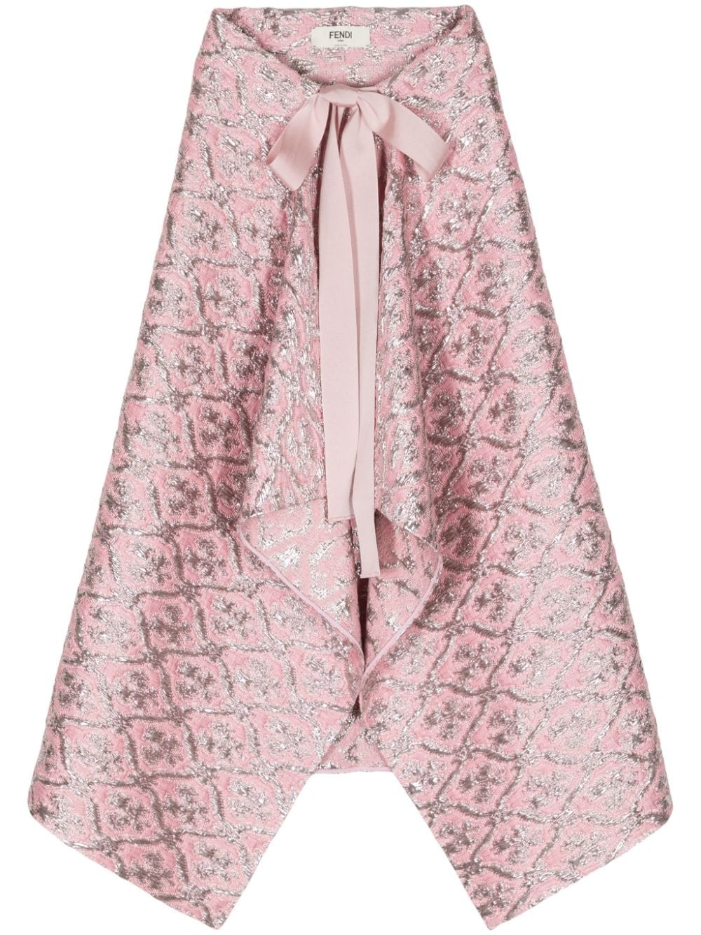 Pre-owned Fendi 2010 Brocade Midi Skirt In Pink