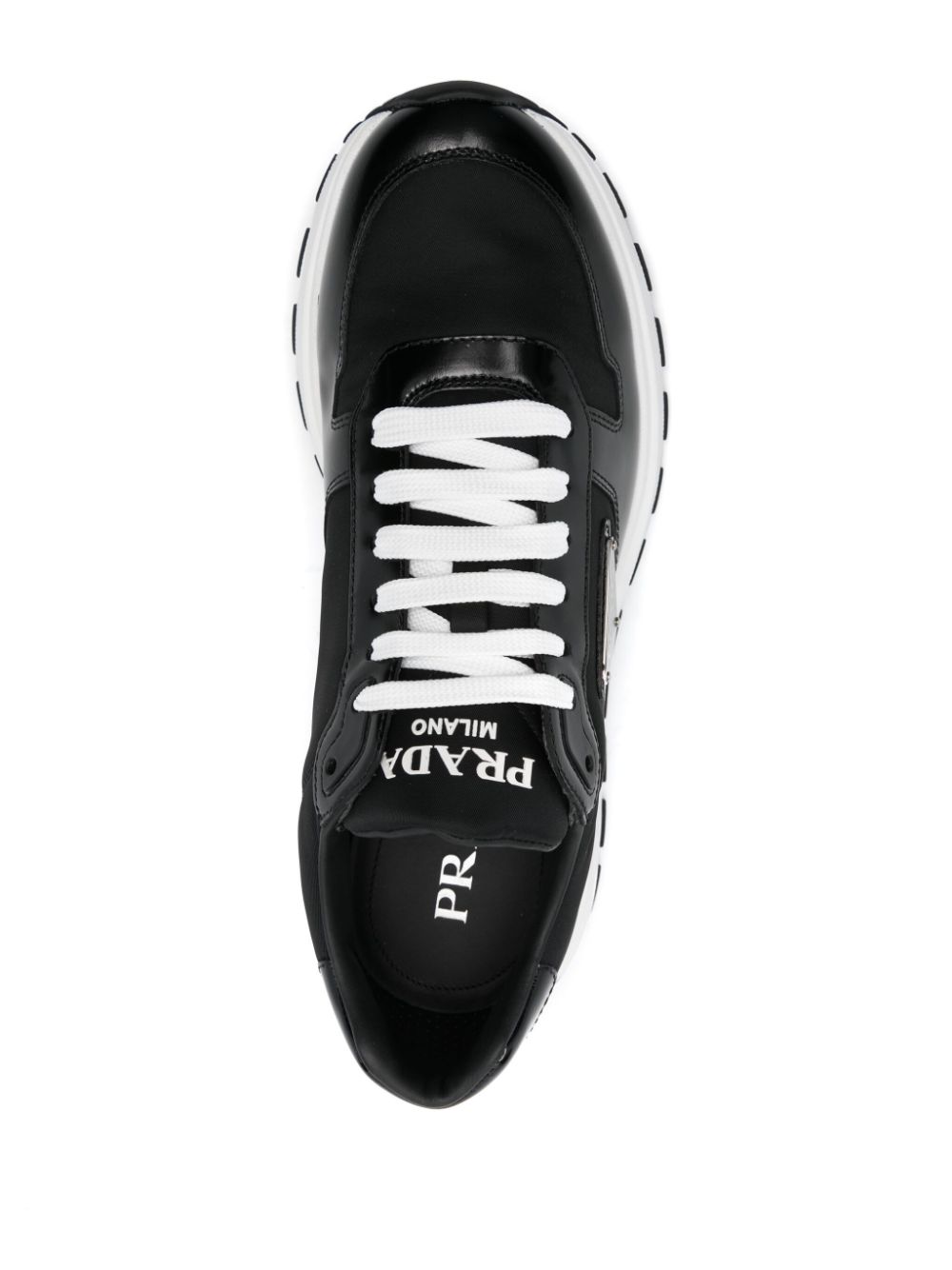 Prada enamel-logo Re-Nylon sneakers Black