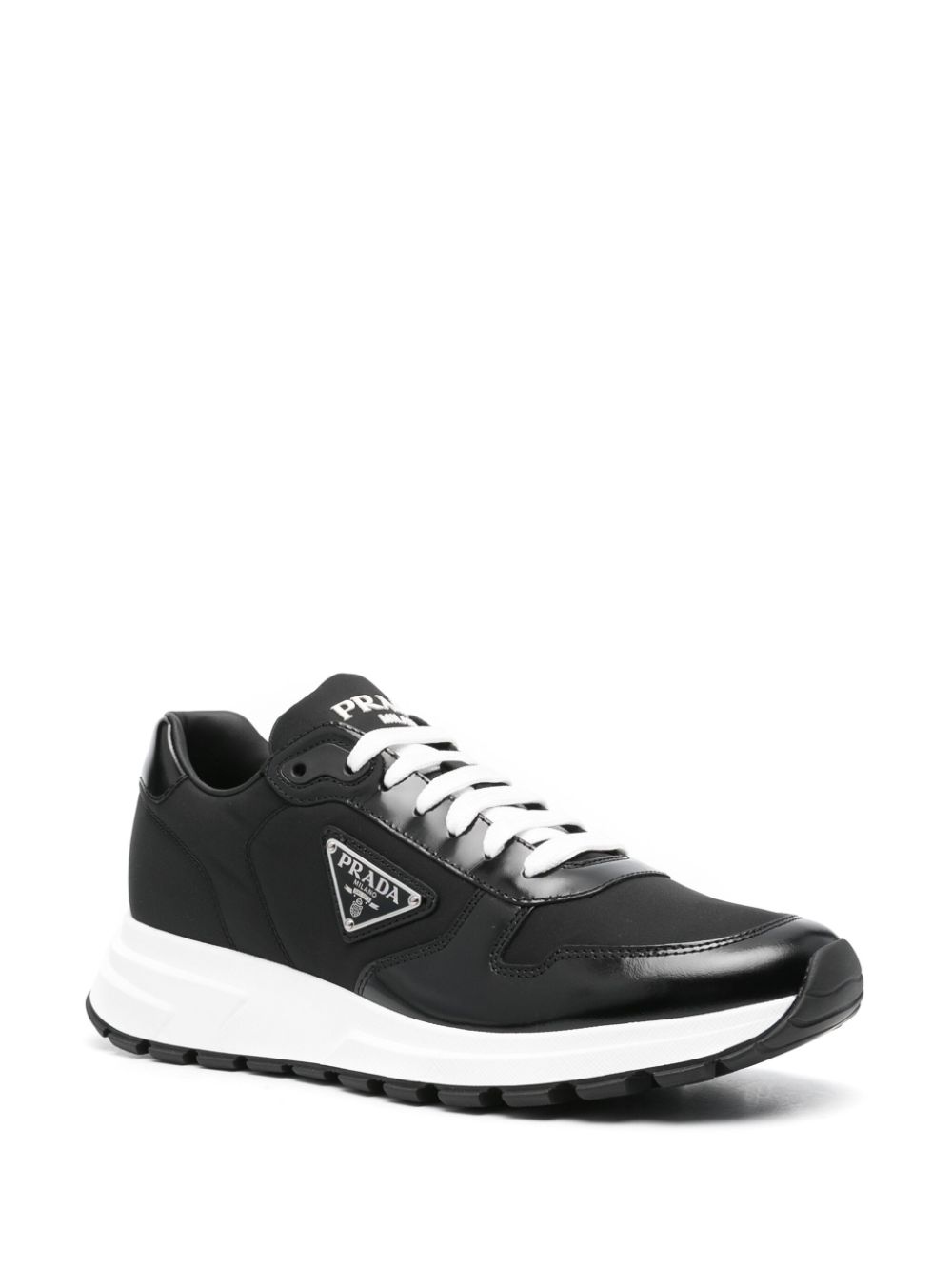 Prada enamel-logo Re-Nylon sneakers - Black