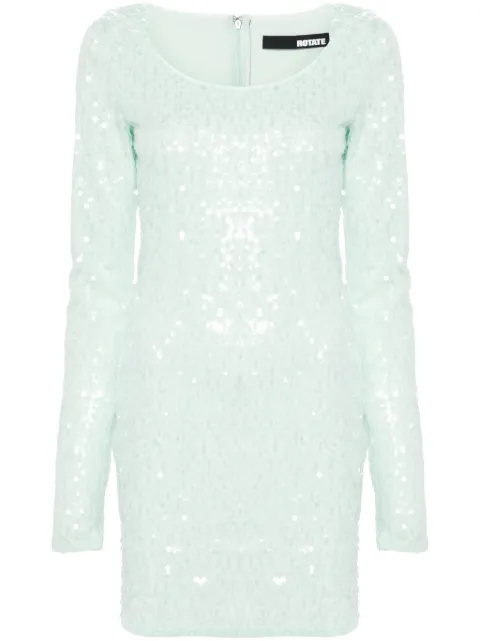 ROTATE BIRGER CHRISTENSEN vestido corto con cuello redondo y lentejuelas