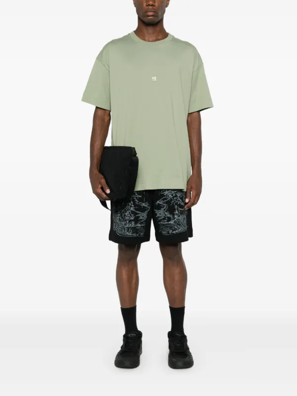 GIVENCHY 4Gモノグラム コットンテリー クロップ Tシャツ GREEN Givenchy 4G-embroidered Cotton T-shirt | Green | FARFETCH