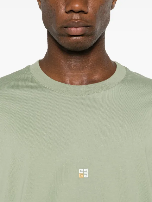 【GIVENCHY】関税込☆ 4Gエンブロイダリー Tシャツ グリーン Givenchy 4G-embroidered Cotton T-shirt | Green | FARFETCH