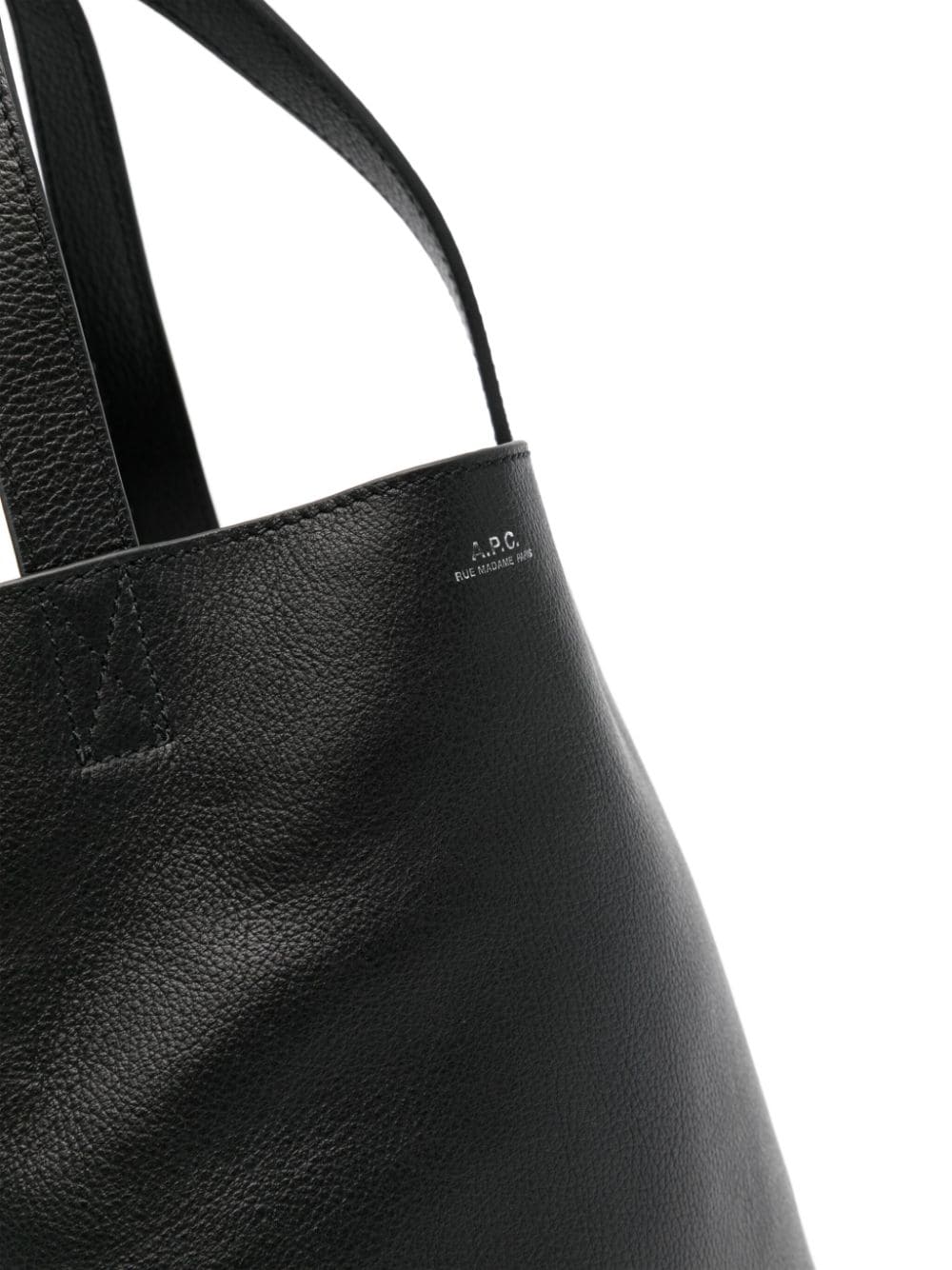 Shop Apc Small Maiko Leather Tote Bag In Black