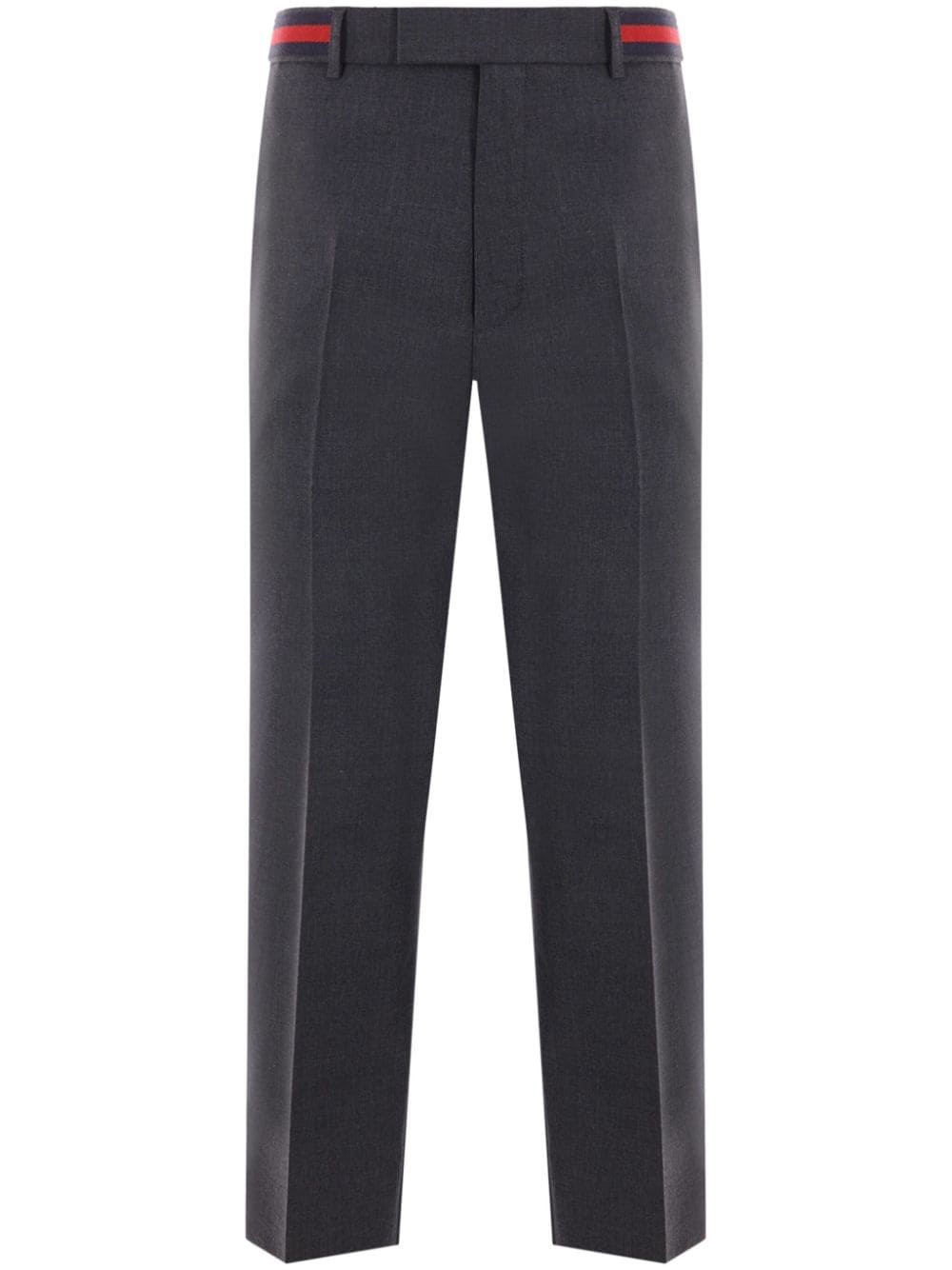 Gucci Web-stripe Tailored Trousers In Grey