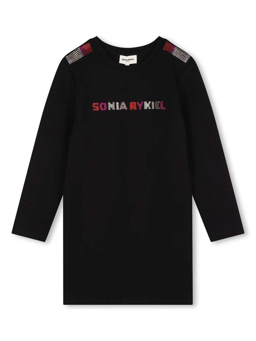 SONIA RYKIEL ENFANT rhinestone-logo dress - Black