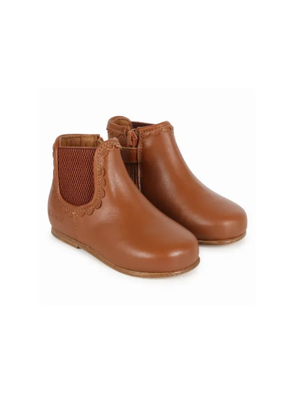 Chloé Kids Chelsea Ankle Boots Brown FARFETCH IN