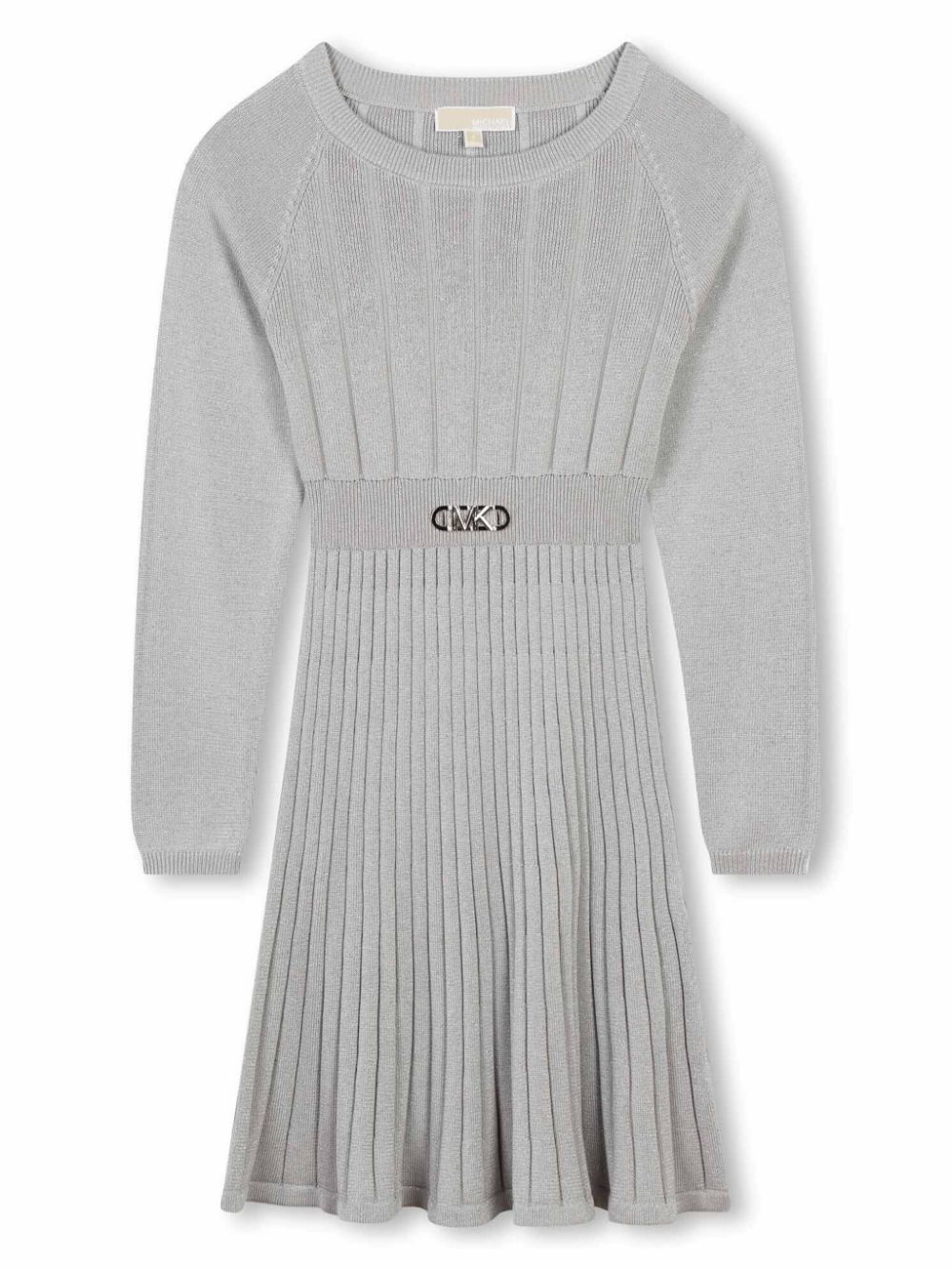 Michael Kors Kids logo-plaque knitted dress - Grey