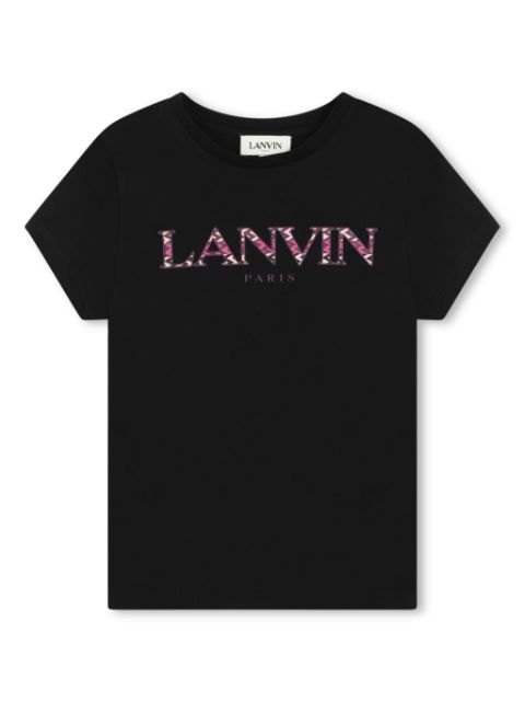 Lanvin Enfant تيشيرت قطن بطبعة شعار الماركة