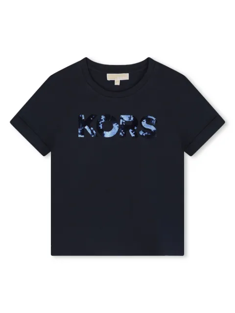 Michael Kors Kids sequinned-logo cotton T-shirt