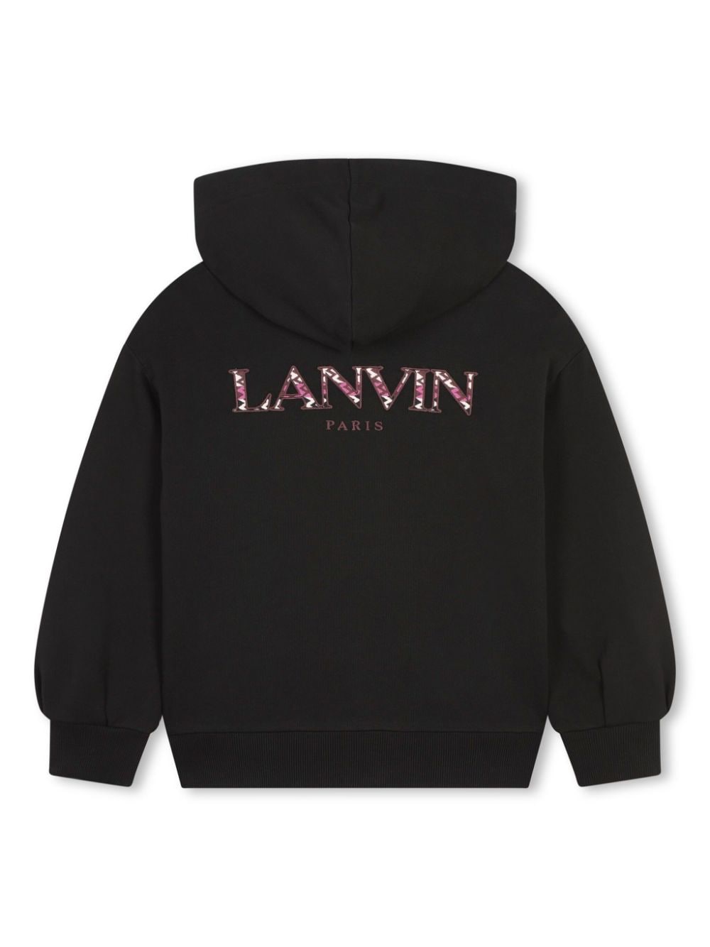 Shop Lanvin Enfant Hooded Cotton Cardigan In 黑色