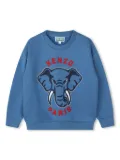 Kenzo Kids logo-embroidered crew-neck sweatshirt - Blue