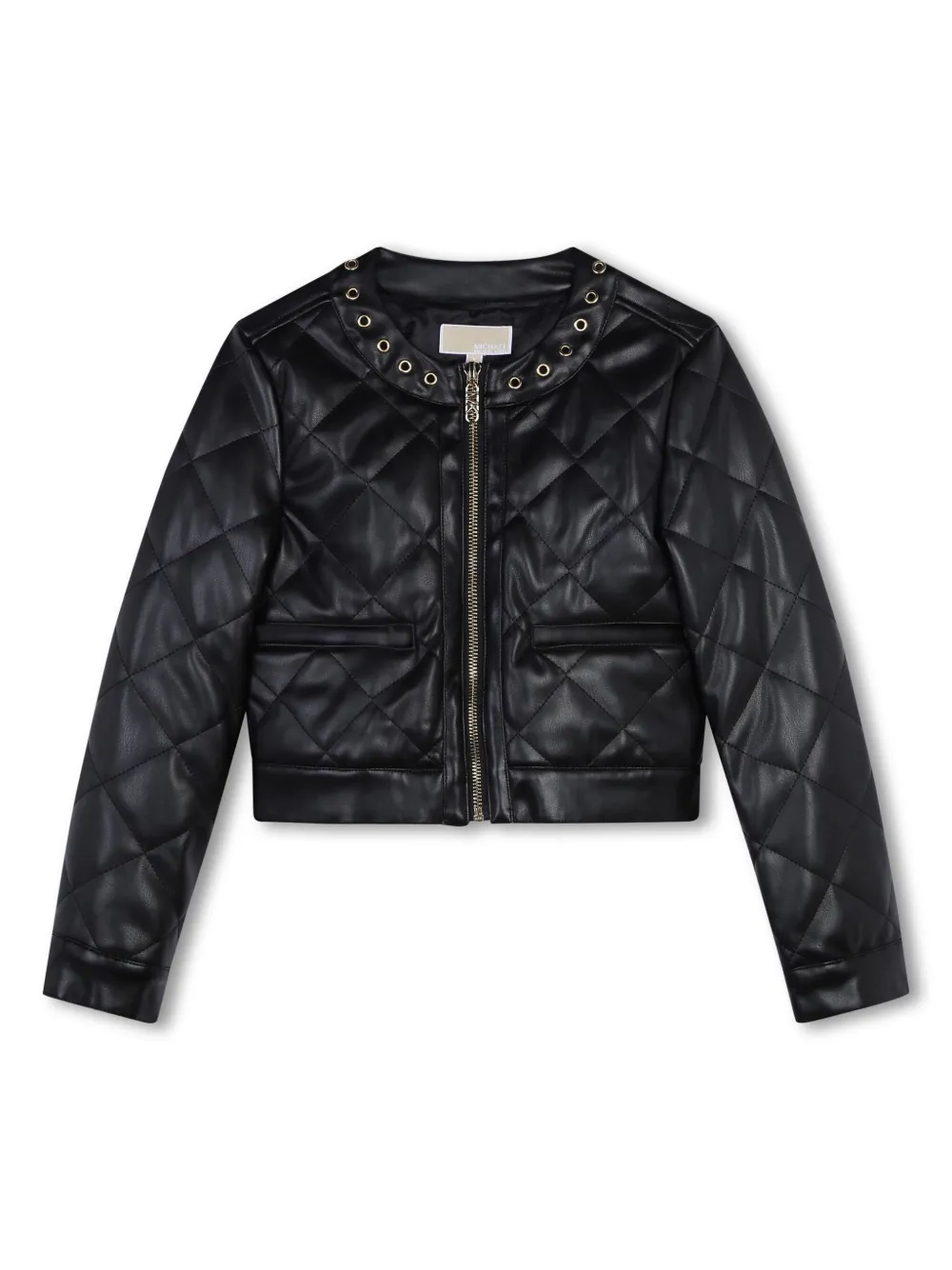 Michael Kors Kids' Quilted Stud-embellished Jacket In Black