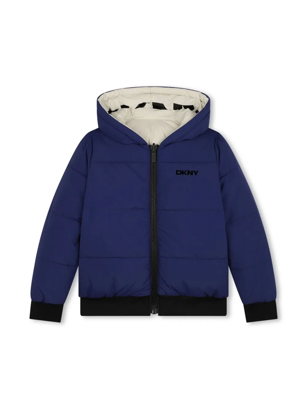 Dkny Kids Omkeerbaar donsjack met logoprint Blauw