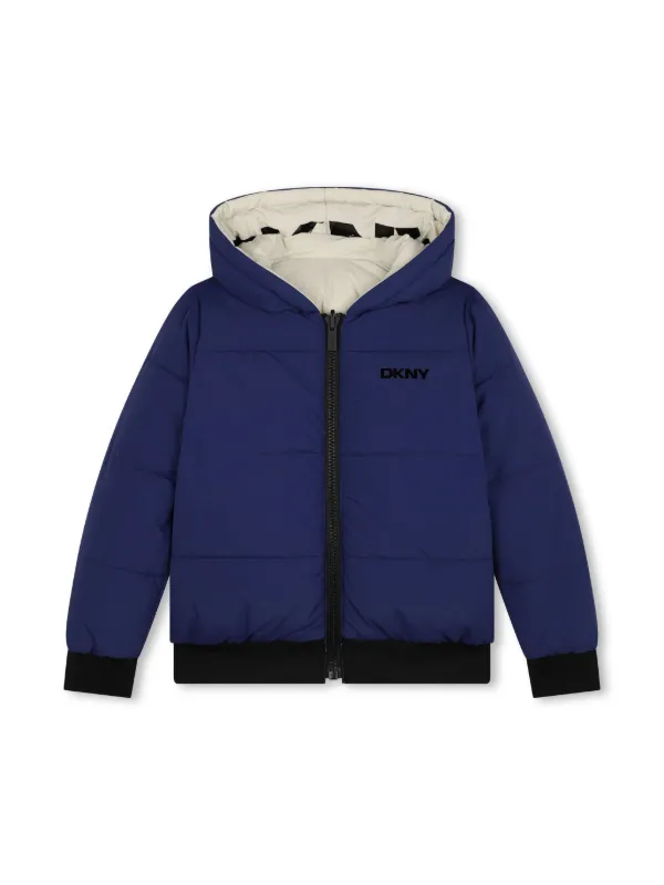 Dkny Kids logo-print Reversible Puffer Jacket Blue FARFETCH GE