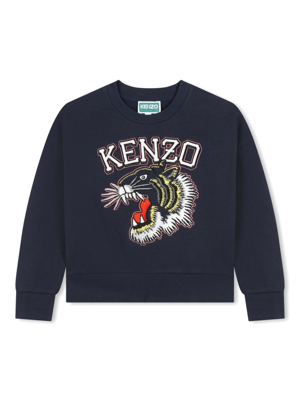 Kenzo Kids Sweater met geborduurd logo Blauw