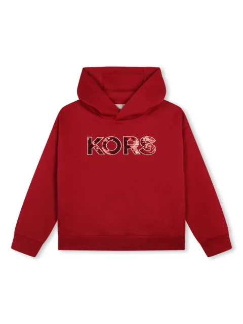 Michael Kors Kids sequinned-logo jersey hoodie