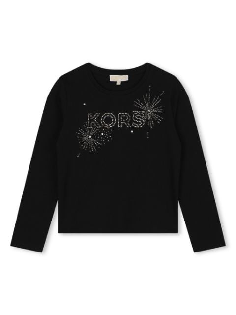 Michael Kors Kids Camiseta com logo em strass