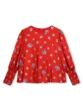 Kenzo Kids floral logo letter print blouse - Red