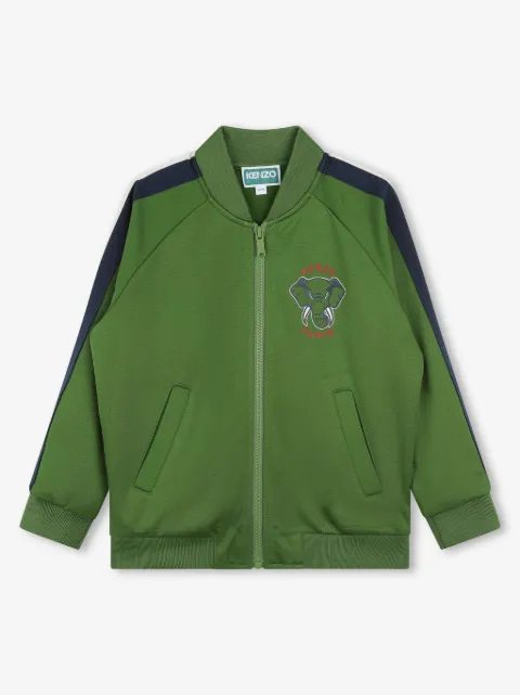 Kenzo Kids elephant-print zip-up cardigan