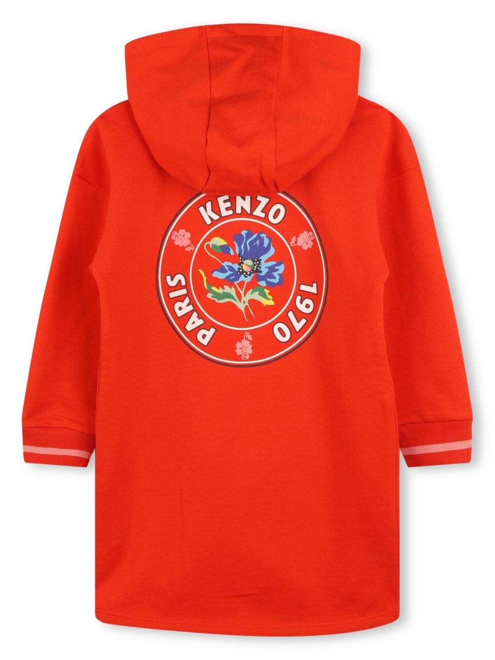 Kenzo Kids Hoodie-jurk met logoprint - Rood