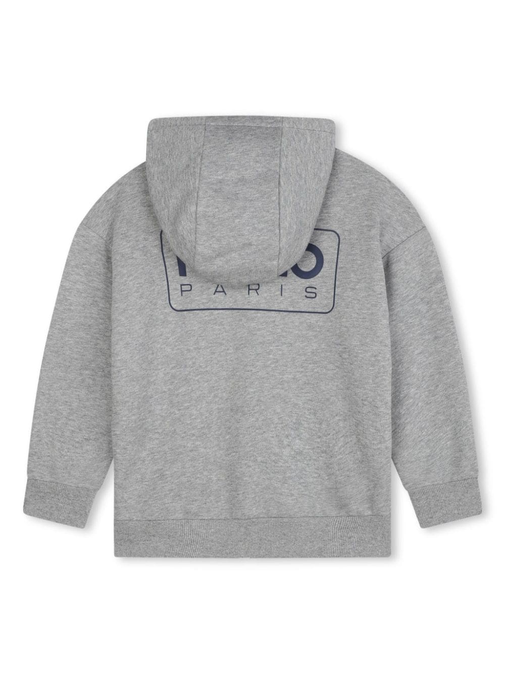 Shop Kenzo Logo-print Mélange-effect Hoodie In Grey