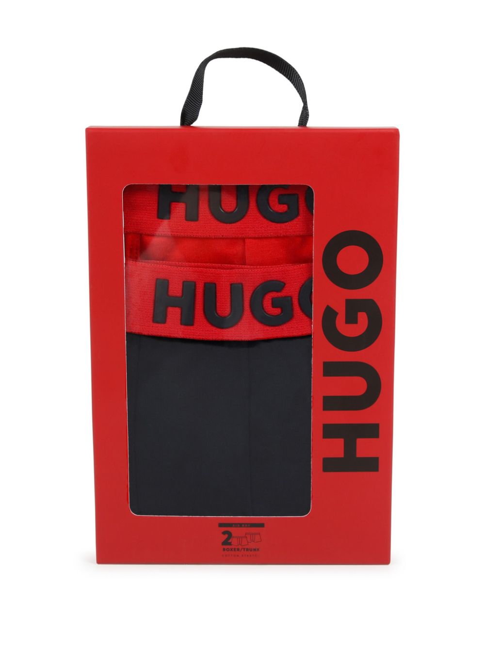 HUGO KIDS Twee boxershorts met logoprint Rood