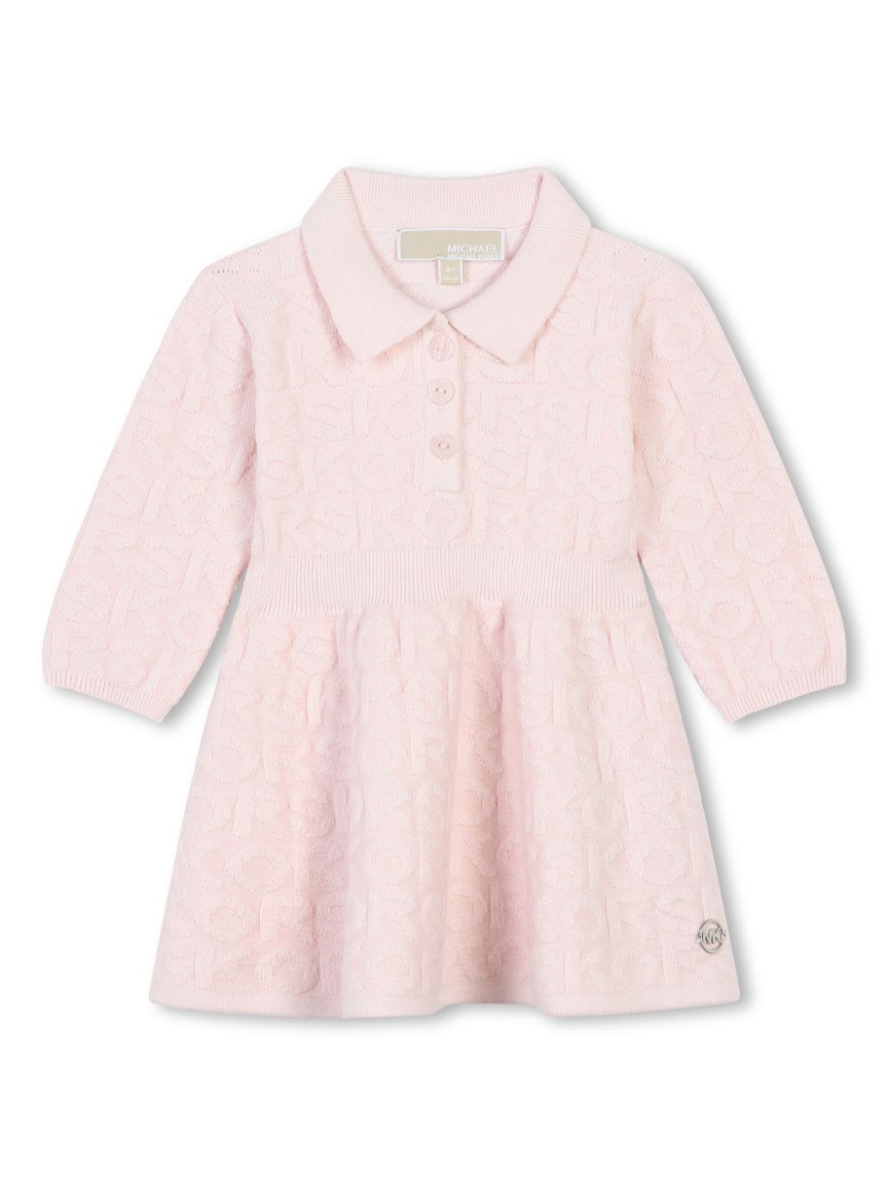 Michael Kors Kids intarsia knit-logo polo dress - Pink