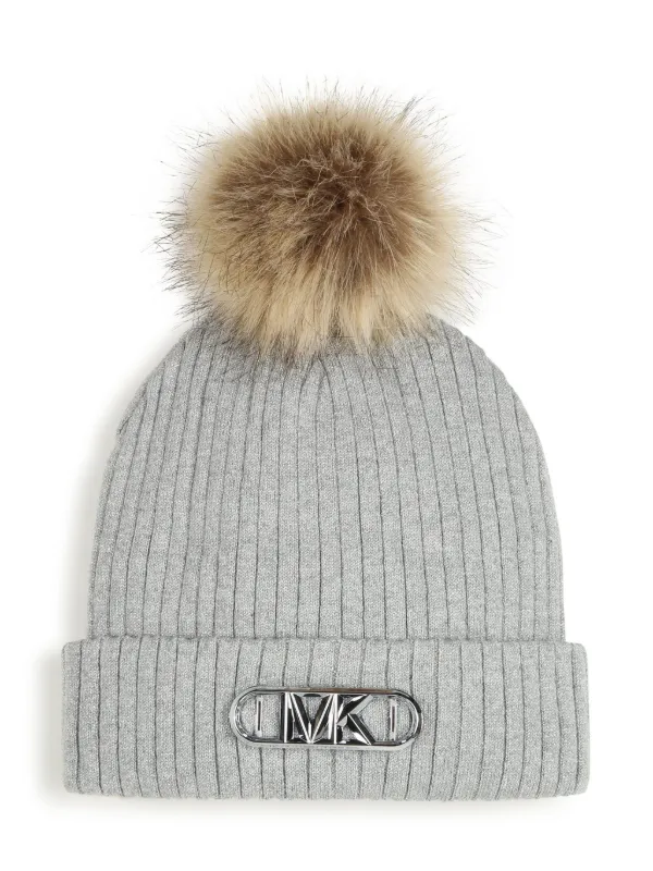 MICHAEL KORS グレー ニット帽 MICHAEL KORS グレー ニット帽