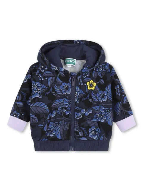 Kenzo Kids floral-print zip-up hoodie