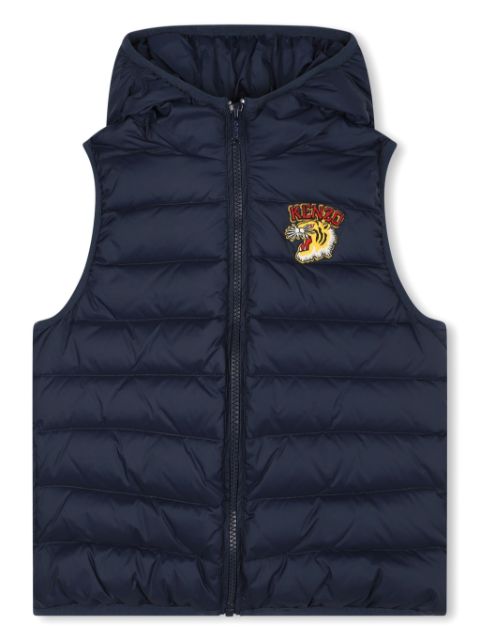 Kenzo Kids logo-patch hooded gilet