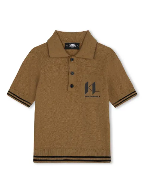 Karl Lagerfeld Kids logo-print cotton polo shirt