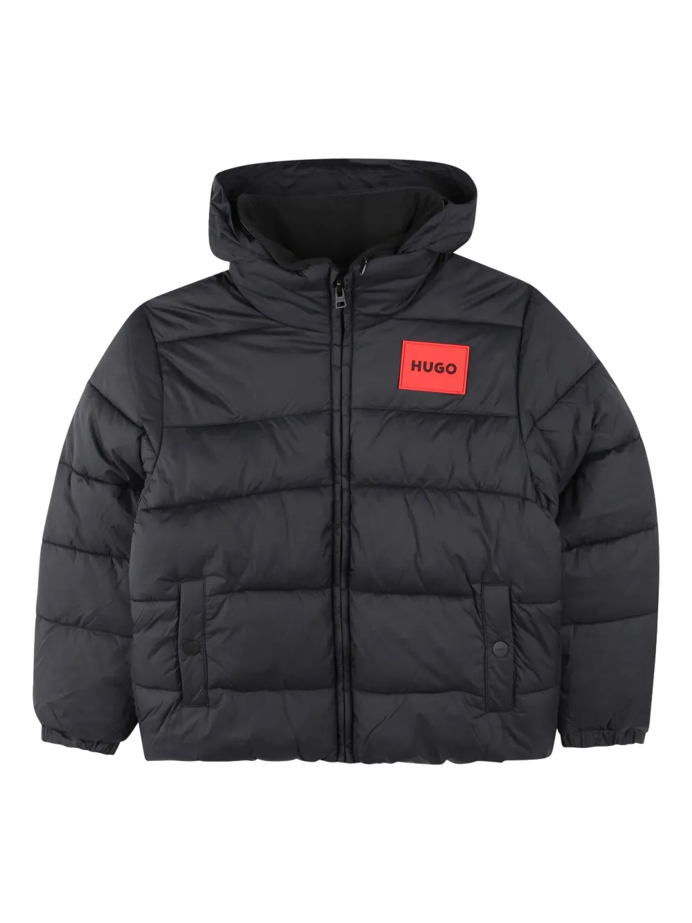 HUGO KIDS Donsjack met logopatch Zwart